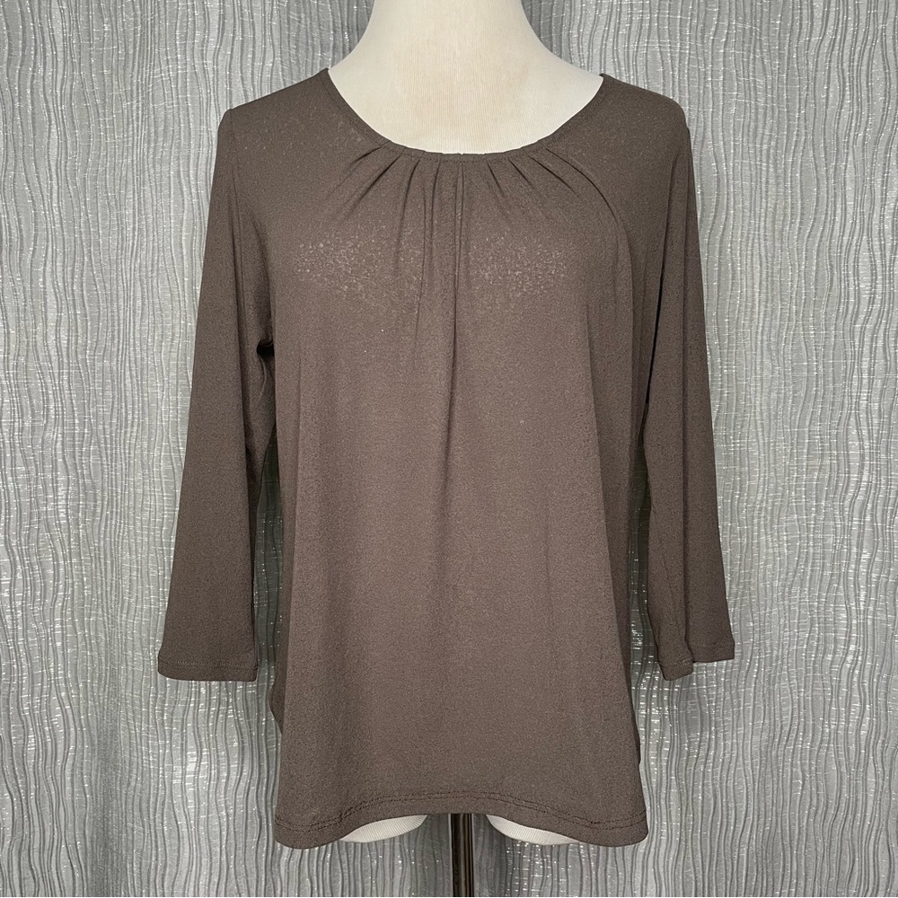 J. Jill pleated neck burnout pullover blouse